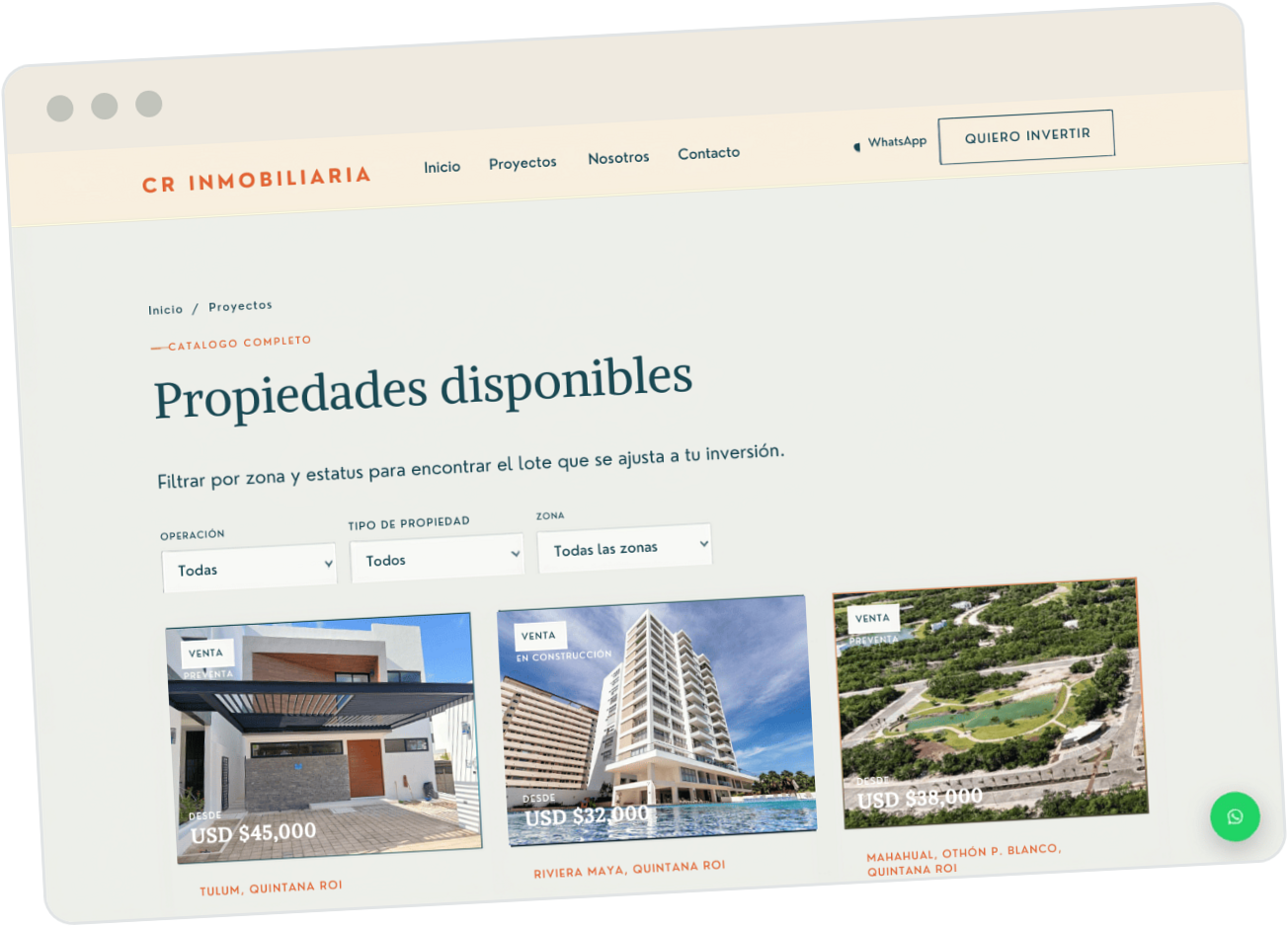 Catálogo público de propiedades